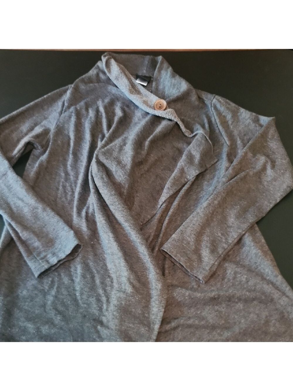 Bobeau Heather Gray Cowl Neck Athleisure Sweatshirt Comfy Cotton Large